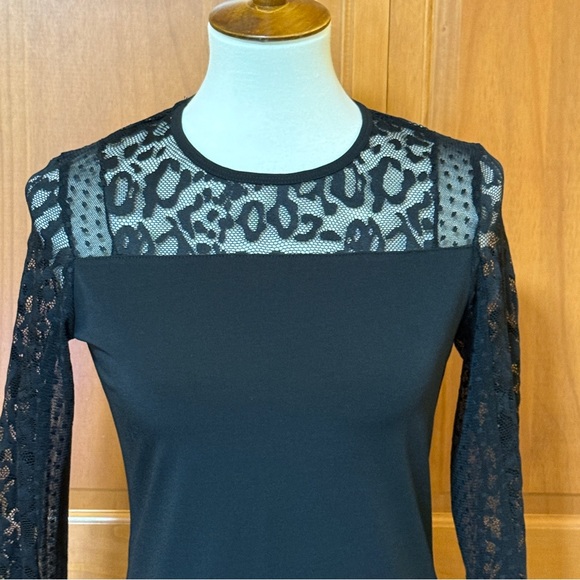 Anatomie Black Lace Detail Long Sleeve Top - Picture 2 of 11